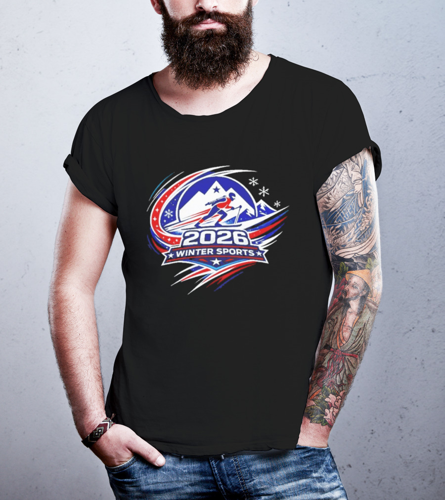 2026 Winter Sports Skiing Snowboarding Team USA T-Shirt