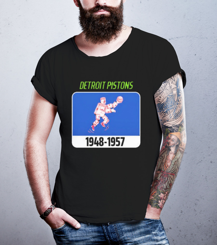 Detroit Pistons 1948 1957 Retro Basketball T-Shirt