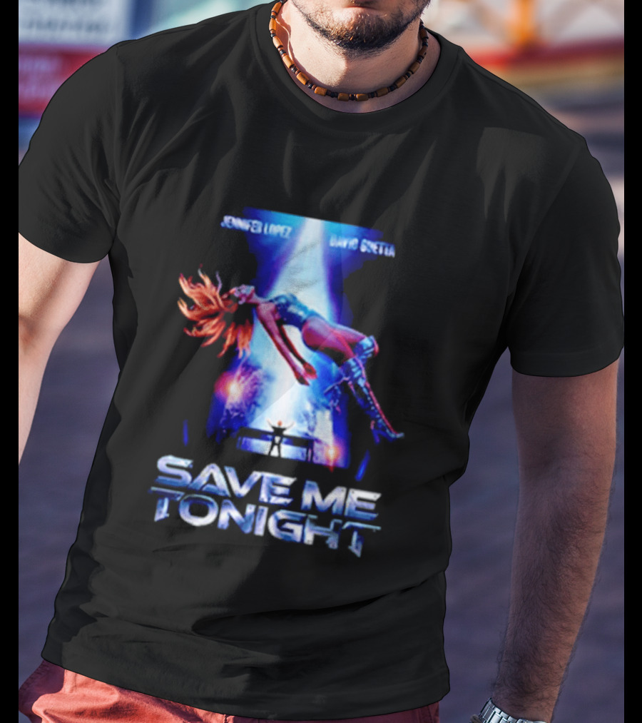 Jennifer Lopez David Guetta Save Me Tonight Neon T-Shirt