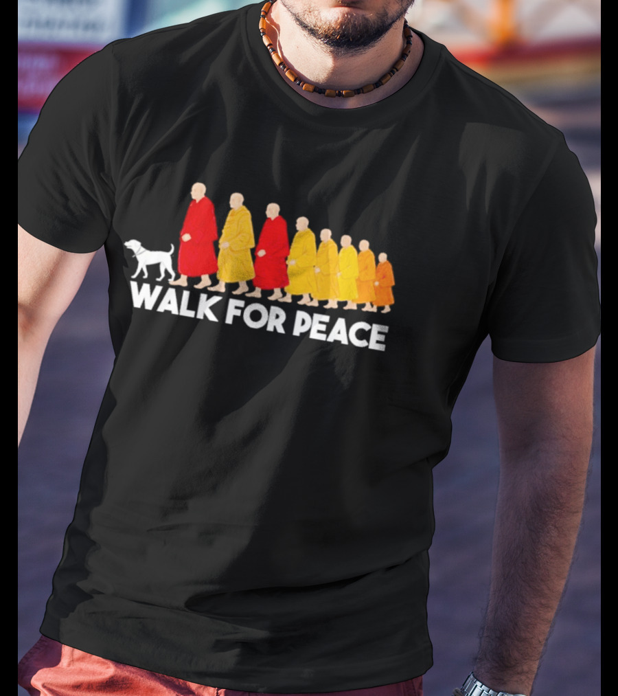 Walk For Peace Monk Procession With Dog T-Shirt