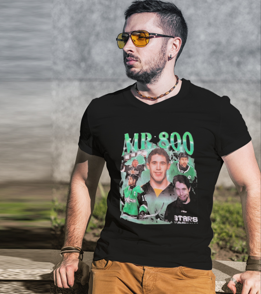 MR 800 Hockey Legends Dallas Stars Celebratory Milestone T-Shirt