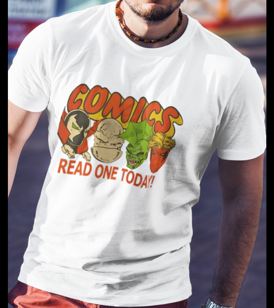 Comics Read One Today Characters Face T-Shirt