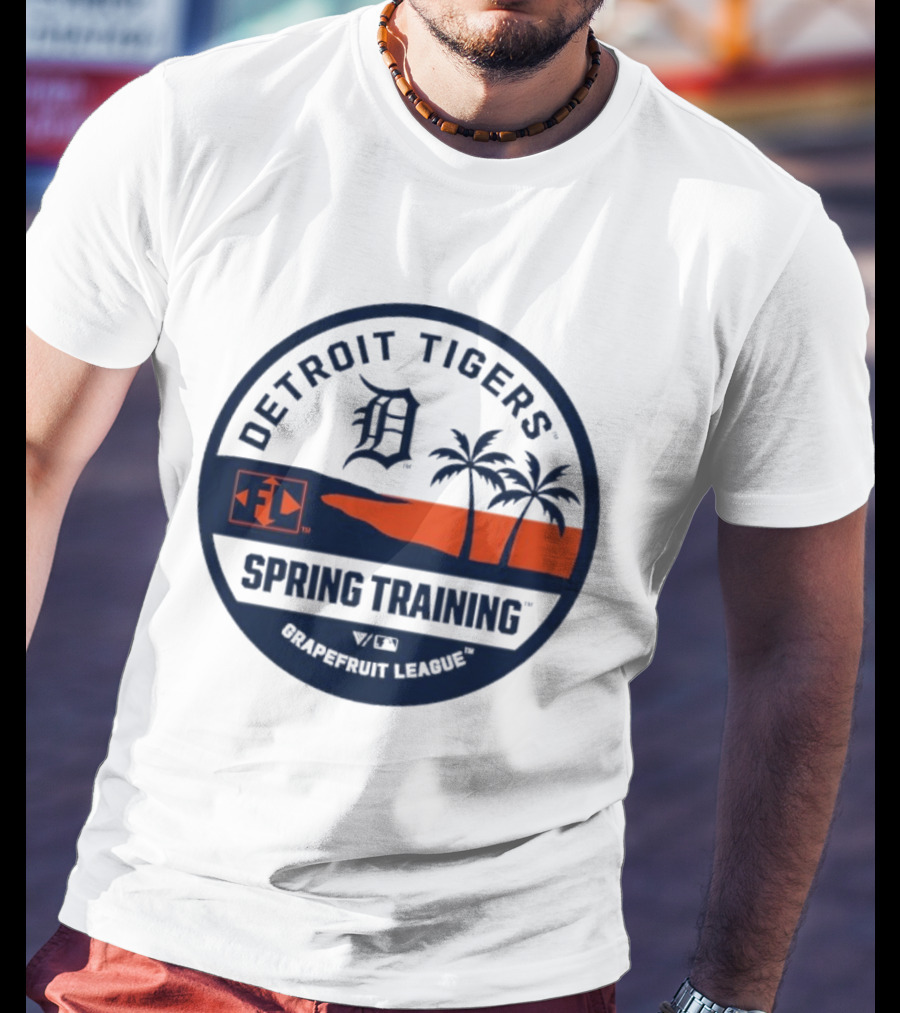 Detroit Tigers Spring Training Luxe Knit Grapefruit League Palm Trees T-Shirt