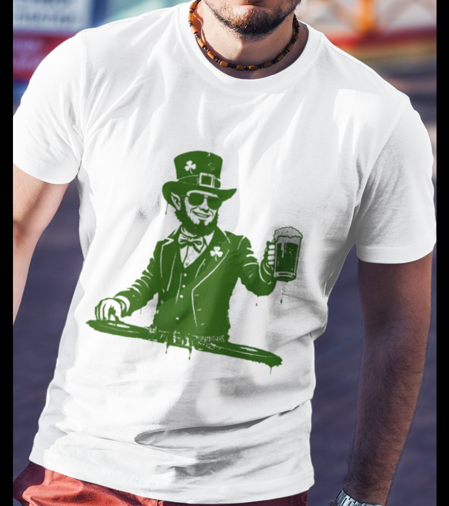DJ Irish Uncle Sam St Patrick's Day Beer Celebration T-Shirt