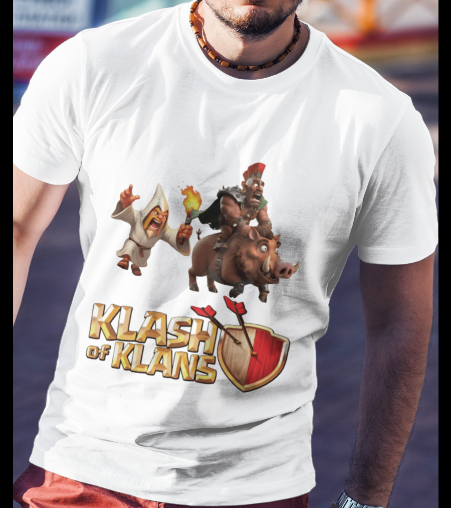 Klash Of Klans Characters With Wizard And Hog Rider T-Shirt
