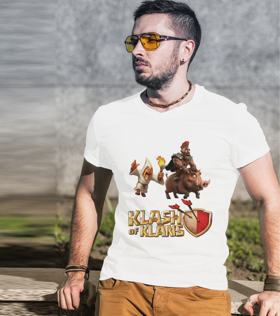 Klash Of Klans Characters With Wizard And Hog Rider T-Shirt