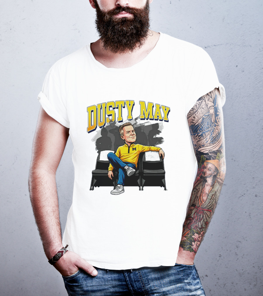 Dusty May Michigan Basketball Caricature T-Shirt