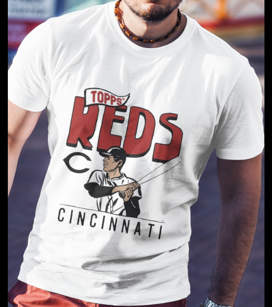 MLB Topps Cincinnati Reds Cartoon Player T-Shirt