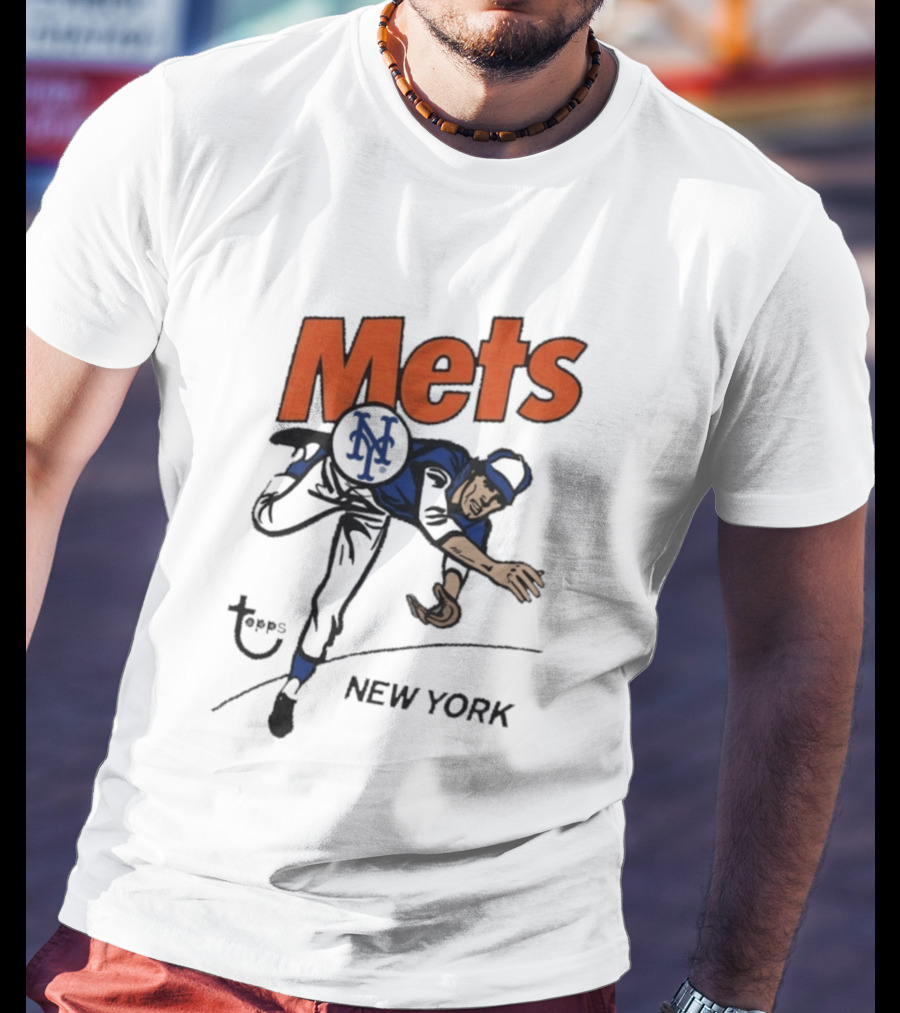 MLB Topps New York Mets Cartoon Raglan T-Shirt