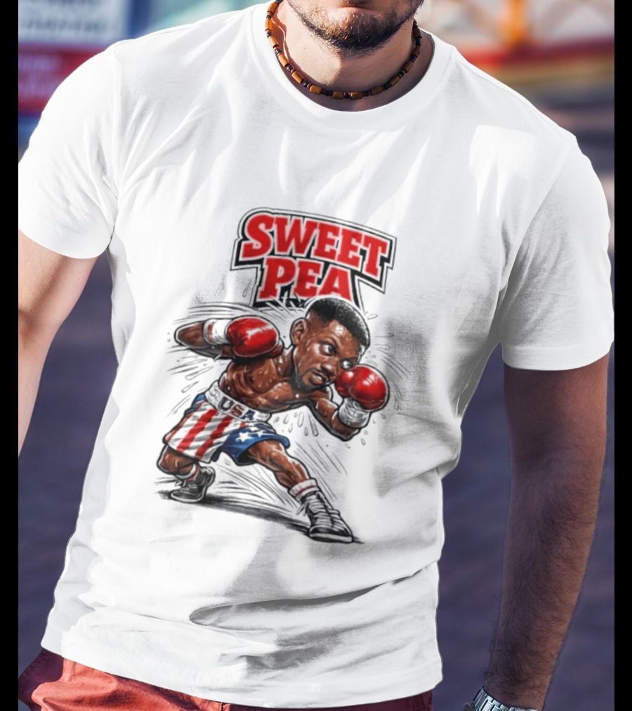 Sweet Pea Pernell Whitaker Boxing Caricature USA Flag Shorts T-Shirt