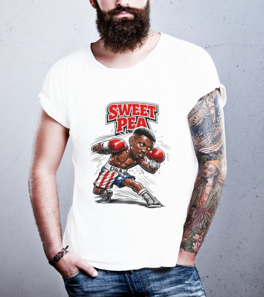 Sweet Pea Pernell Whitaker Boxing Caricature USA Flag Shorts T-Shirt