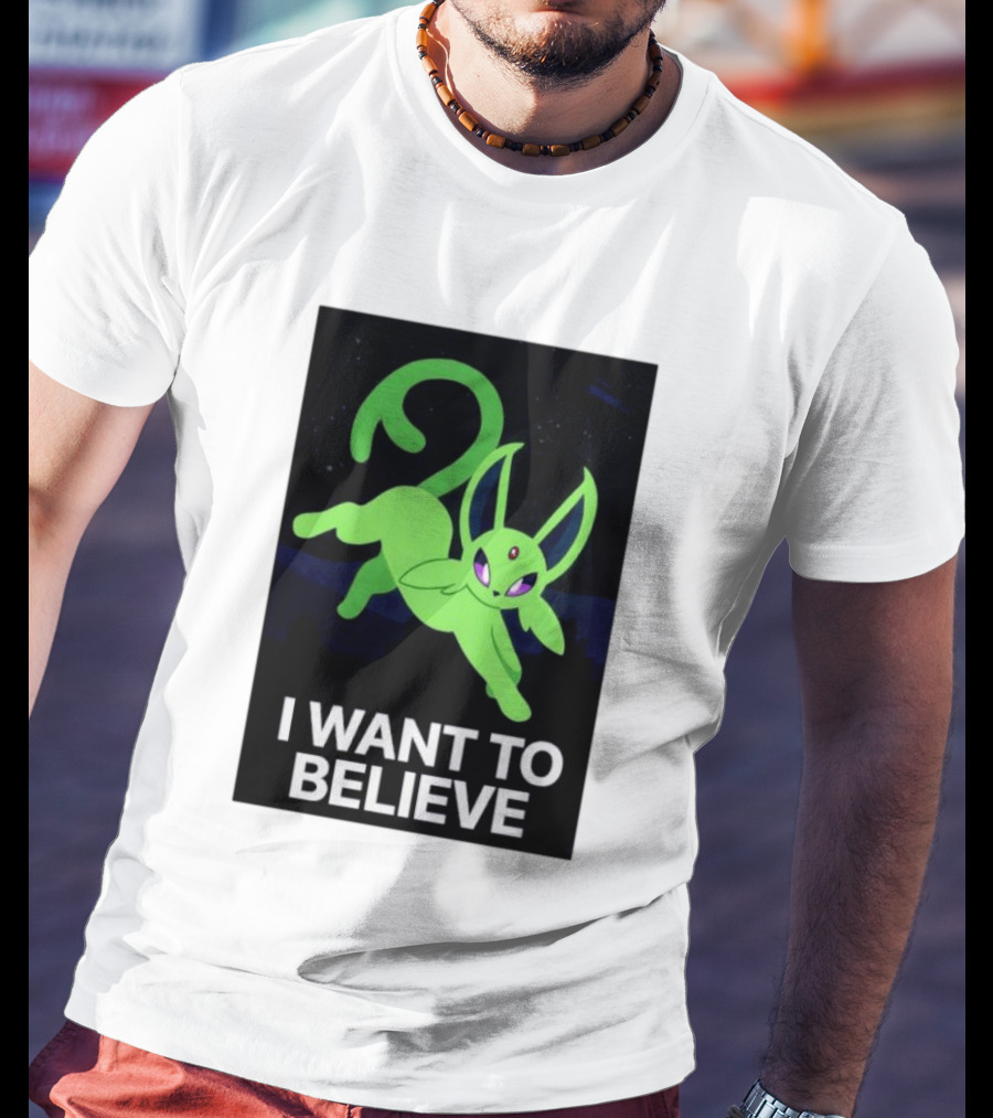 Shiny Espeon I Want To Believe Paranormal T-Shirt