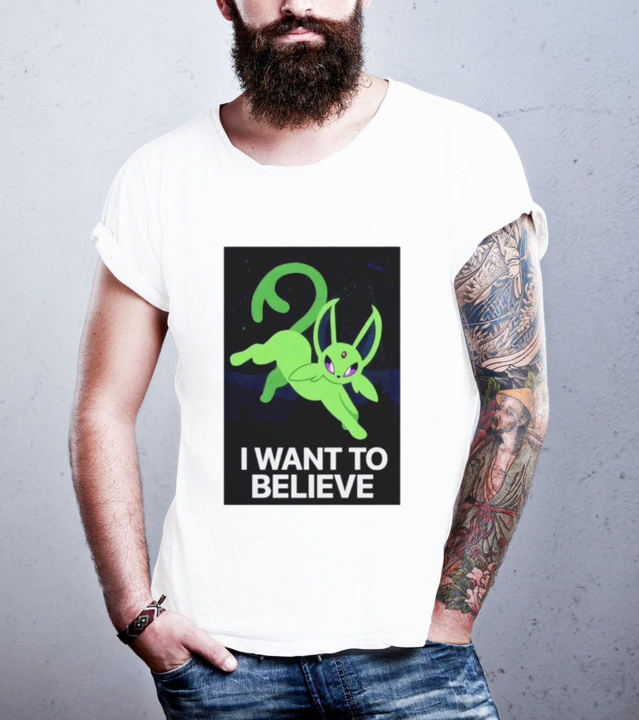 Shiny Espeon I Want To Believe Paranormal T-Shirt