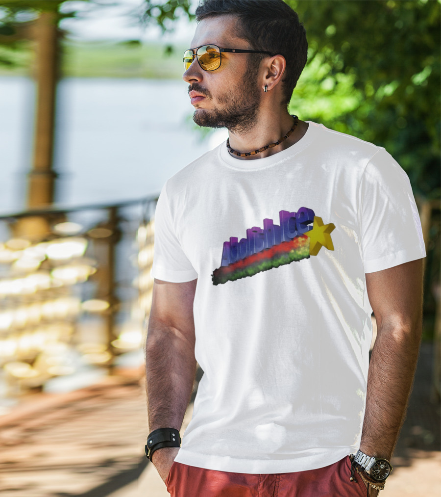 Abolish ICE Star Bold Text With Colorful Gradient And 3D Effect T-Shirt