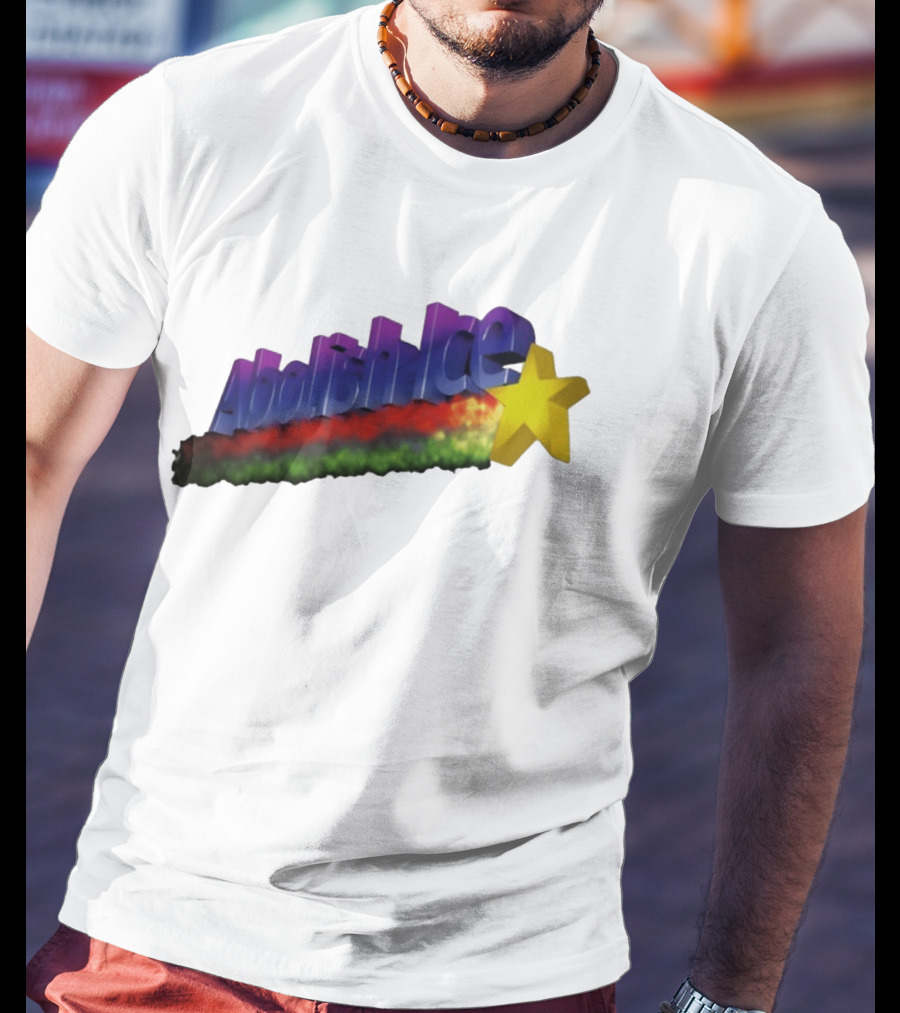 Abolish ICE Star Bold Text With Colorful Gradient And 3D Effect T-Shirt
