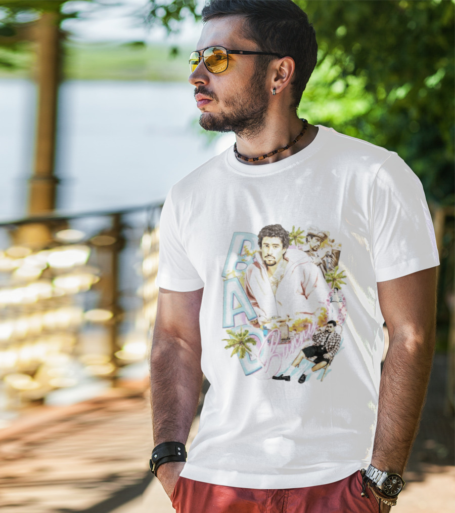 Bad Bunny Vintage Style Urban Vibes 2026 Palm Trees Retro Look T-Shirt