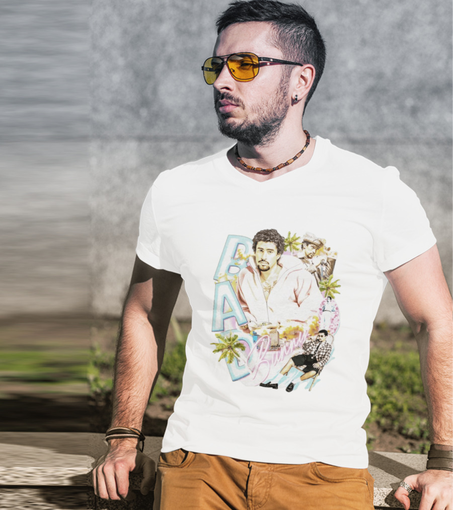 Bad Bunny Vintage Style Urban Vibes 2026 Palm Trees Retro Look T-Shirt