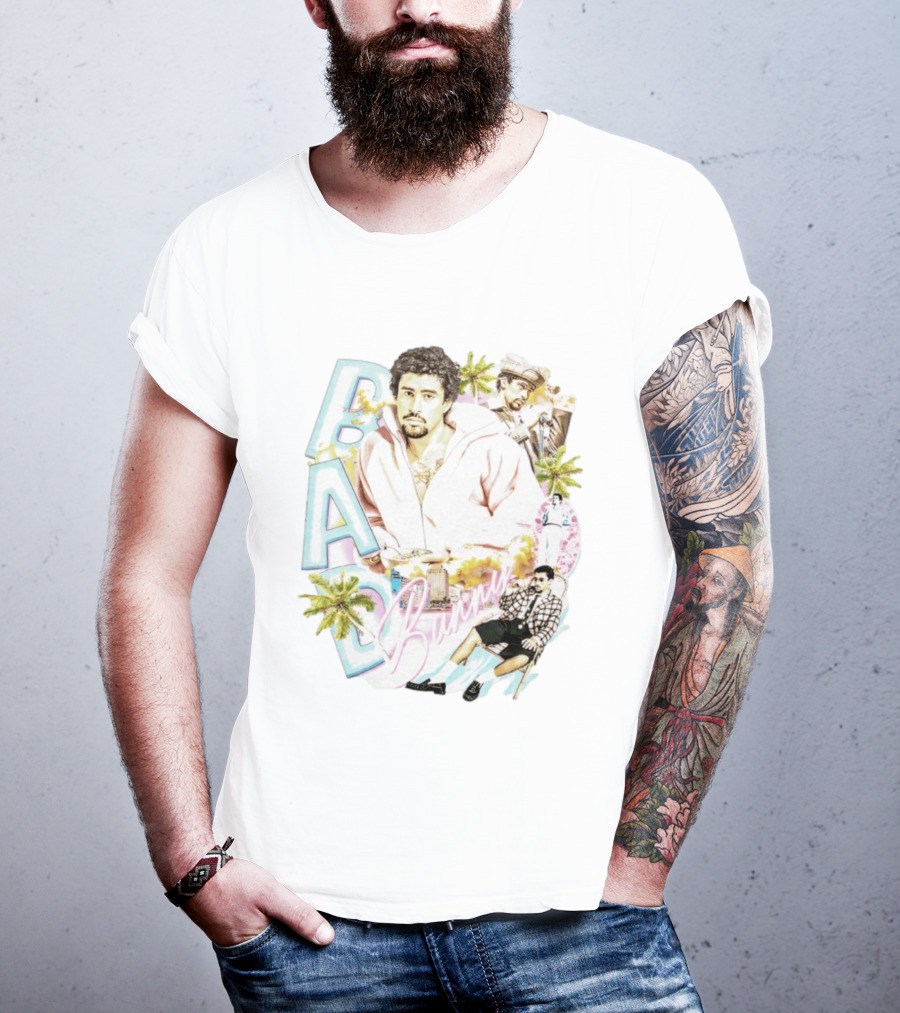 Bad Bunny Vintage Style Urban Vibes 2026 Palm Trees Retro Look T-Shirt