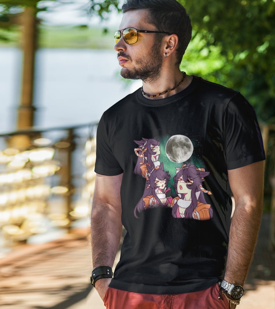 Agnes Tachyon Anime Character Three Wolf Moon Meme T-Shirt