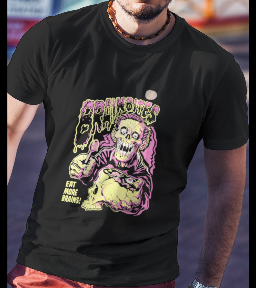 Brainbites Eat More Brains Horror Zombie Eating T-Shirt