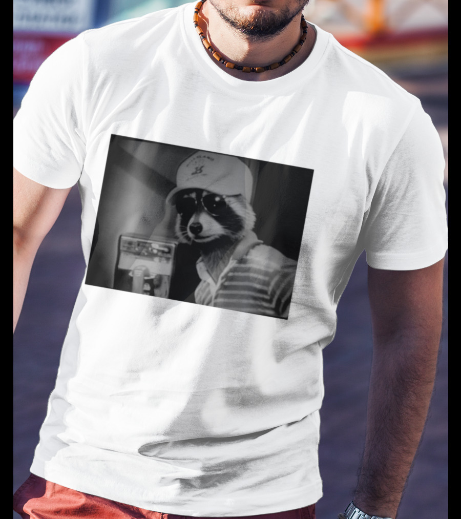 Rascal Plauche Raccoon With Hat And Sunglasses T-Shirt