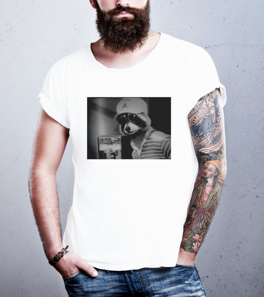 Rascal Plauche Raccoon With Hat And Sunglasses T-Shirt