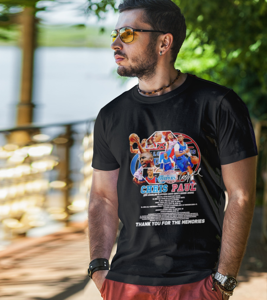 Chris Paul Los Angeles Clippers Memories Highlights And Signature Thank You T-Shirt