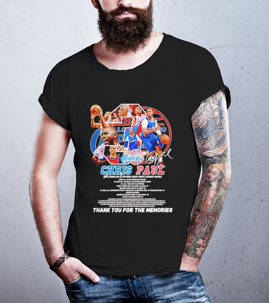 Chris Paul Los Angeles Clippers Memories Highlights And Signature Thank You T-Shirt