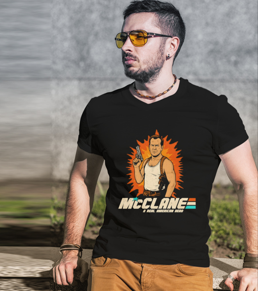 John McClane Die Hard A Real American Hero Explosive T-Shirt