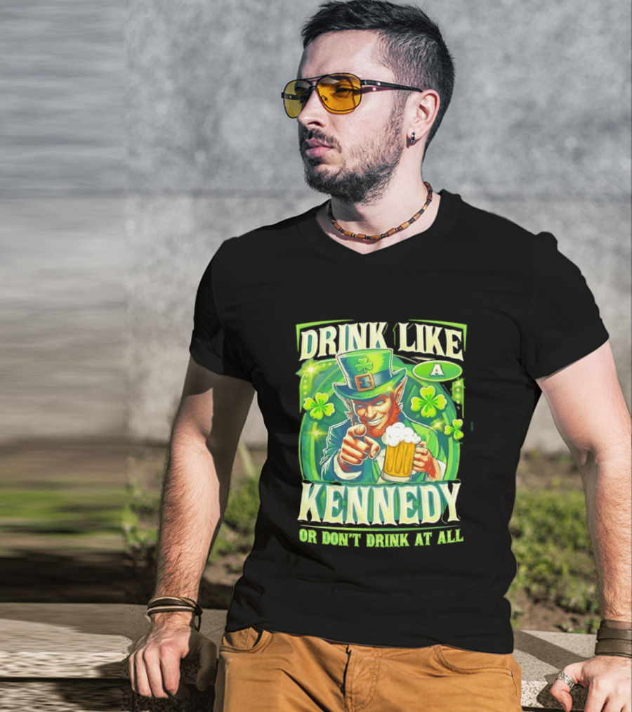 Drink Like A Kennedy Leprechaun St. Patrick's Day T-Shirt