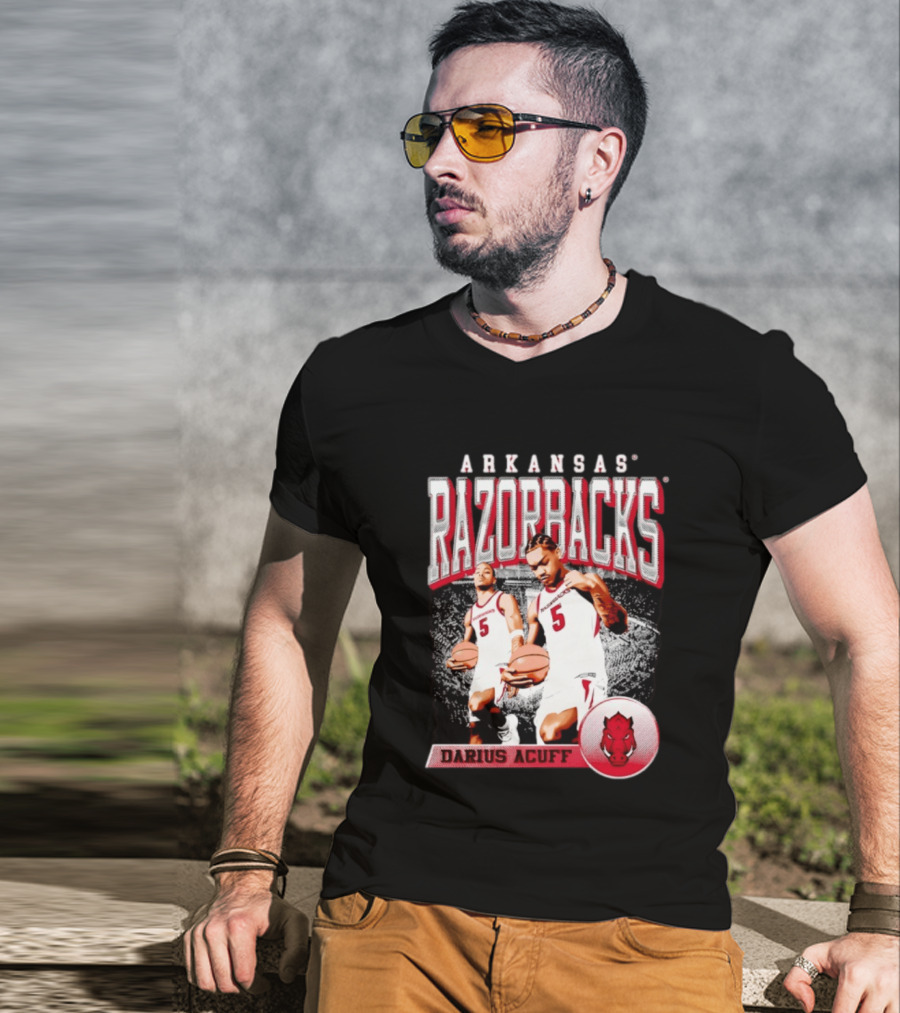 Arkansas Razorbacks Basketball Darius Acuff 5 T-Shirt