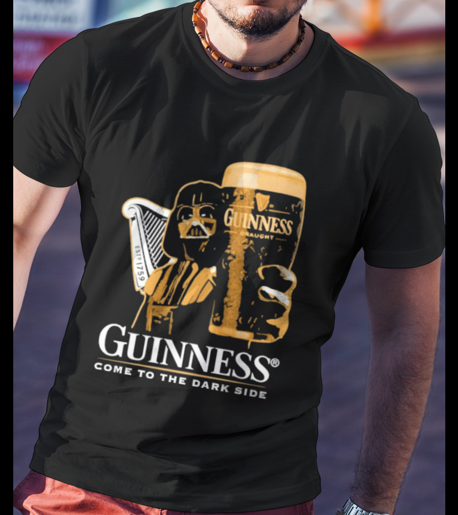 Guinness Darth Vader Come To The Dark Side Star Wars Beer Glass T-Shirt
