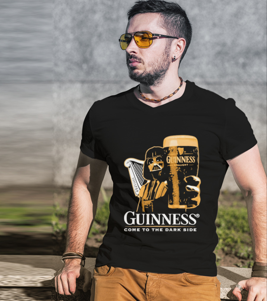 Guinness Darth Vader Come To The Dark Side Star Wars Beer Glass T-Shirt