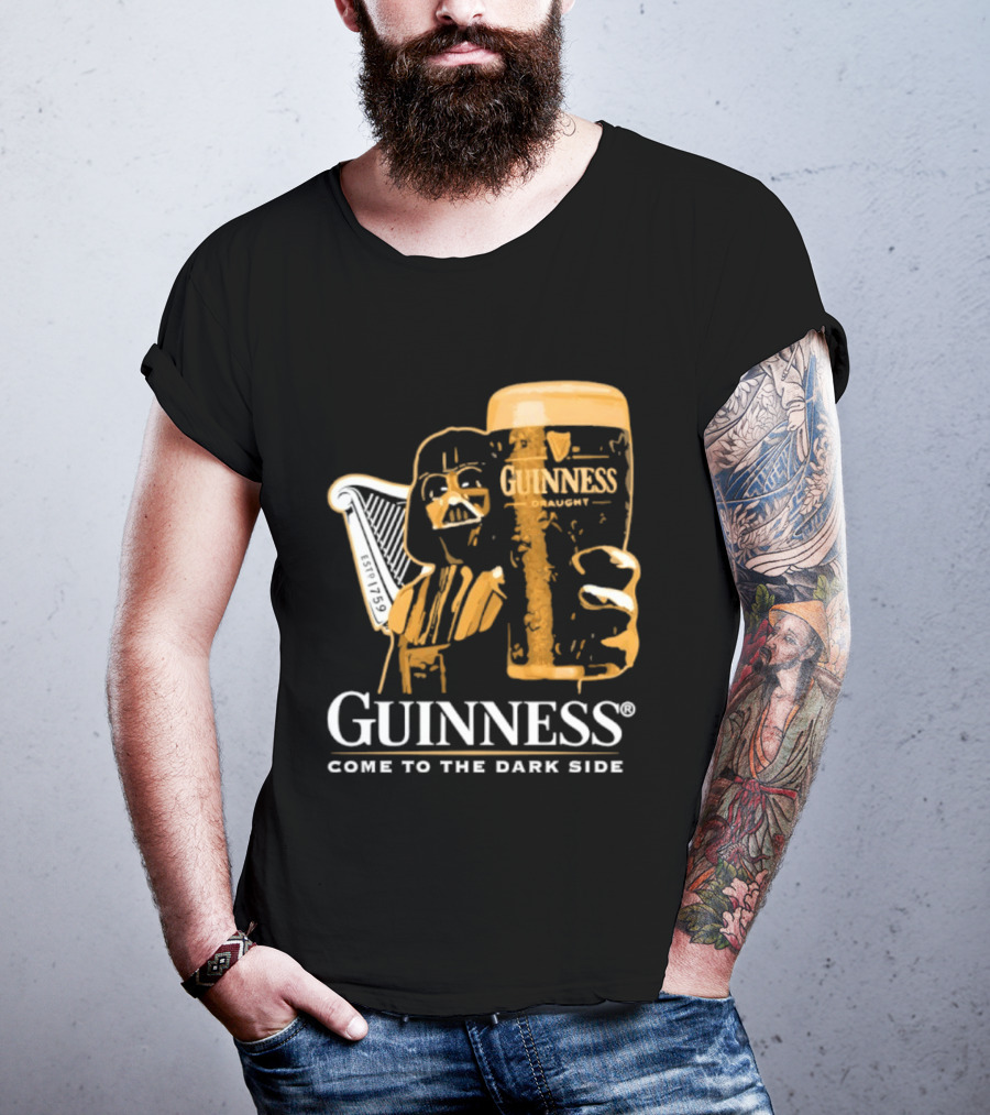 Guinness Darth Vader Come To The Dark Side Star Wars Beer Glass T-Shirt