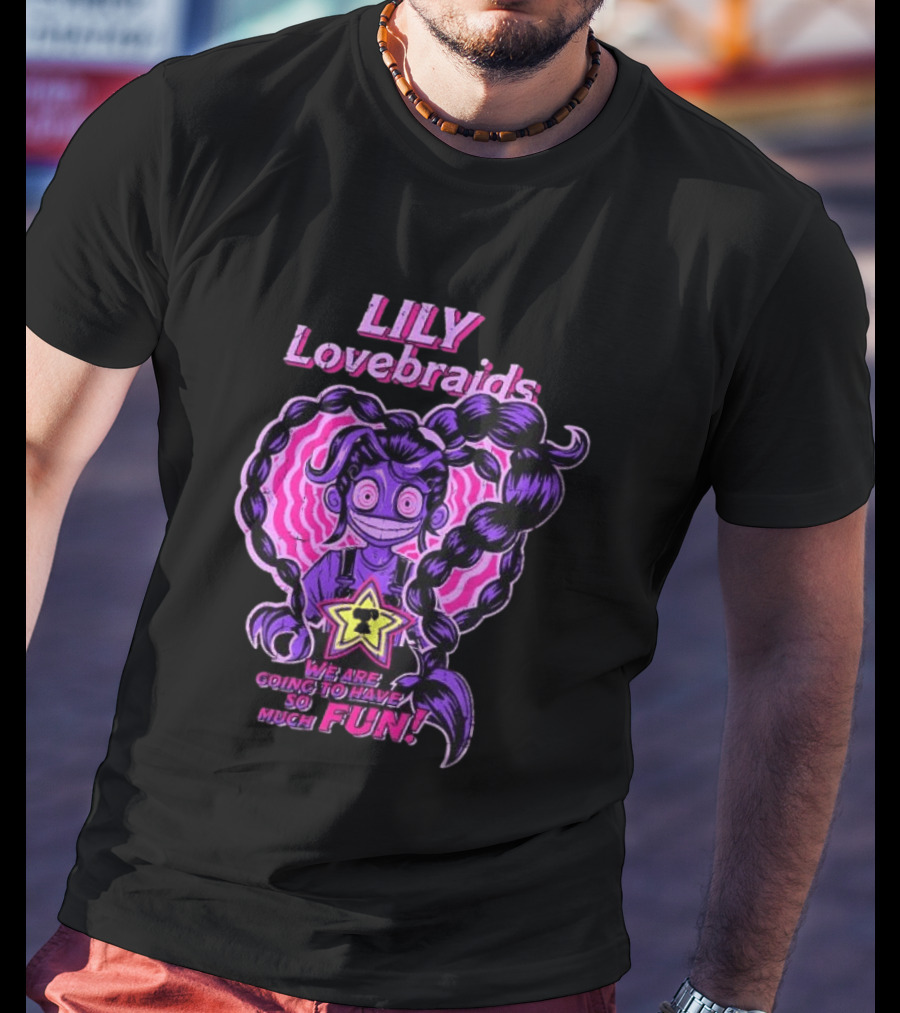 Lily Lovebraids We Are Going To Have So Much Fun Star Pink Braids T-Shirt