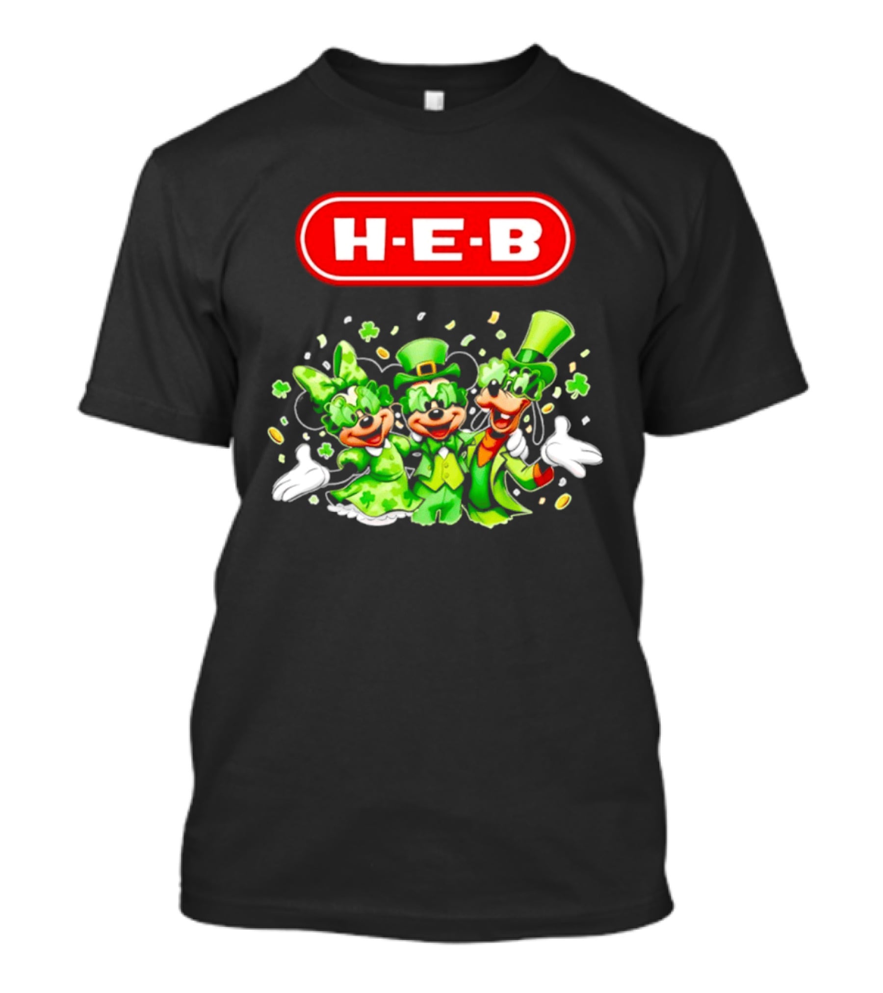 Mickey Mouse HEB St Patrick's Day Celebrations With Goofy And Minnie T-Shirt