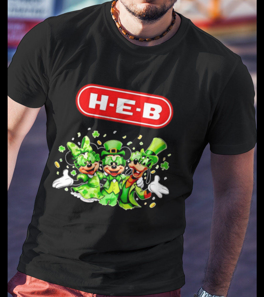 Mickey Mouse HEB St Patrick's Day Celebrations With Goofy And Minnie T-Shirt
