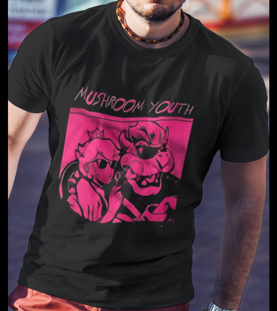 Mushroom Youth Cartoon Cow And Girl Friends Pop T-Shirt
