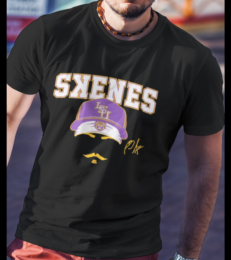Paul Skenes LSU Tigers Baseball Skenes Stache Pro T-Shirt