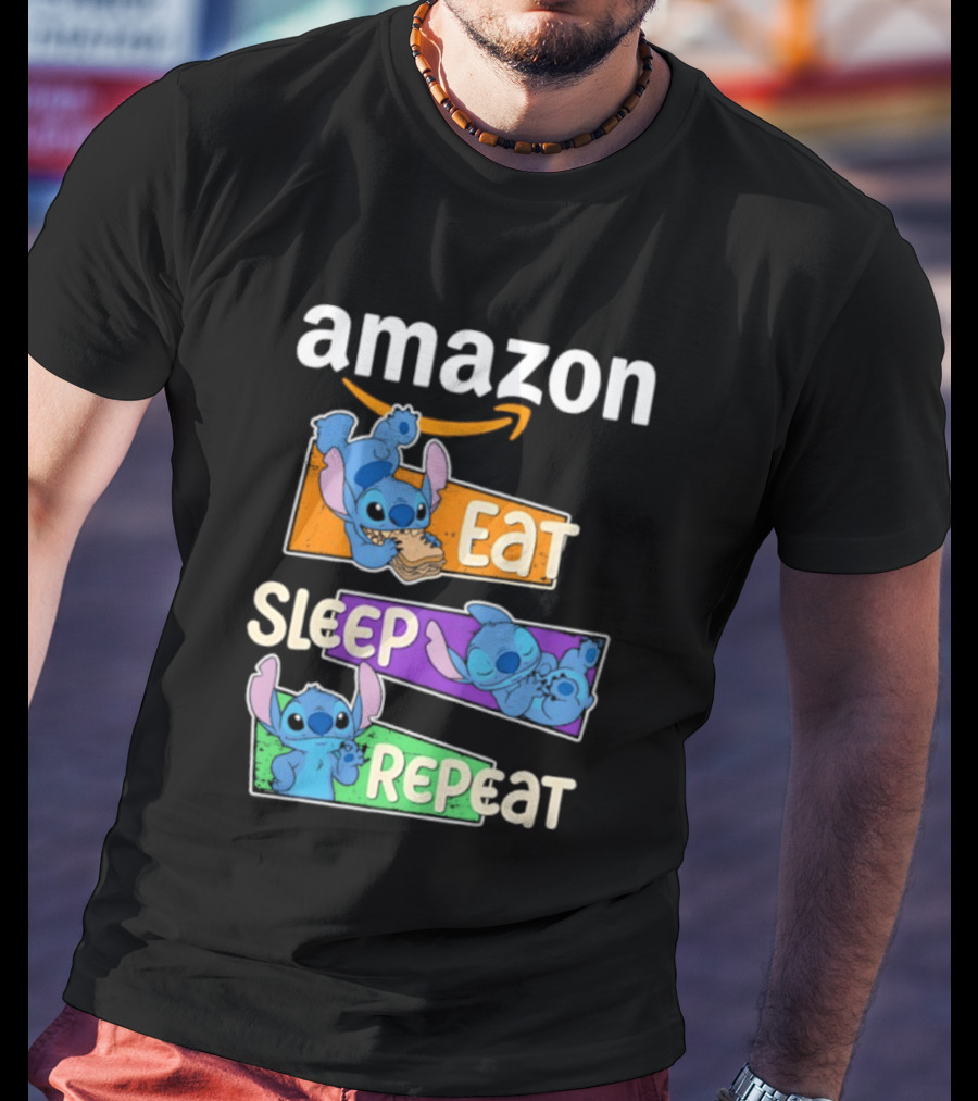 Amazon Stitch Eat Sleep Repeat T-Shirt