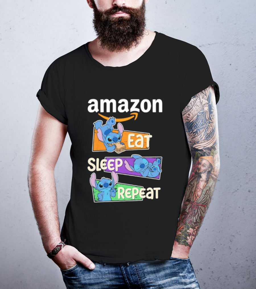 Amazon Stitch Eat Sleep Repeat T-Shirt