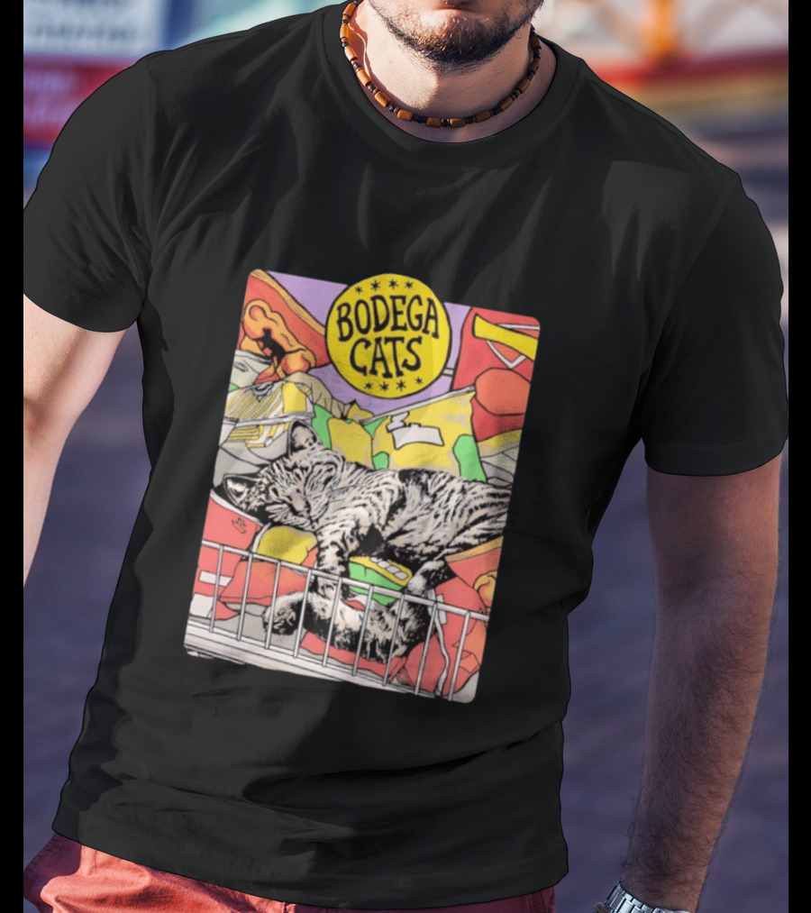 Bodega Cats Sleeping On Grocery Shelf T-Shirt