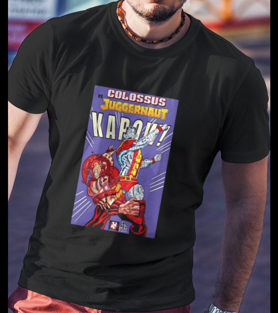Colossus Vs Juggernaut Kapow Marvel Comics Battle Scene T-Shirt