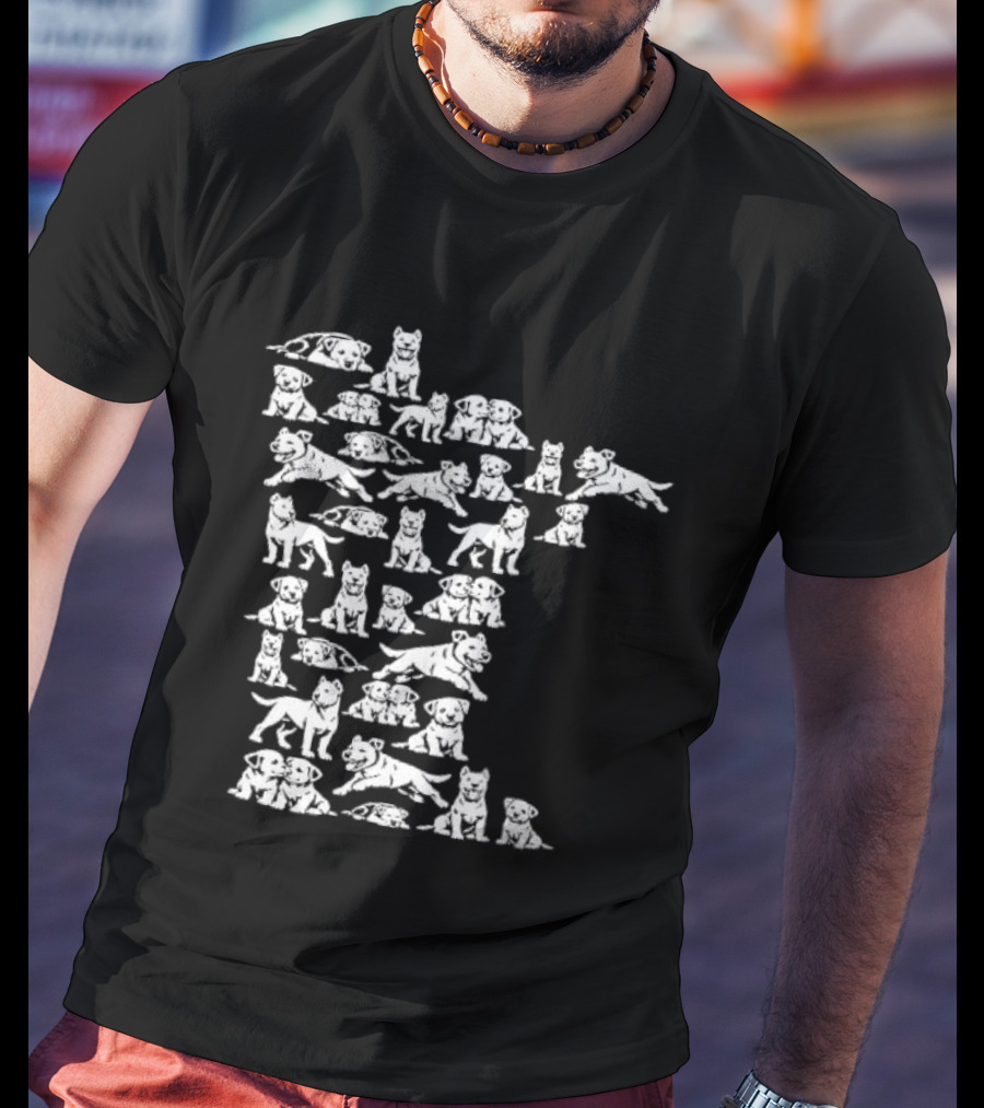 Pit Bull Terrier Silhouettes Minnesota Map T-Shirt