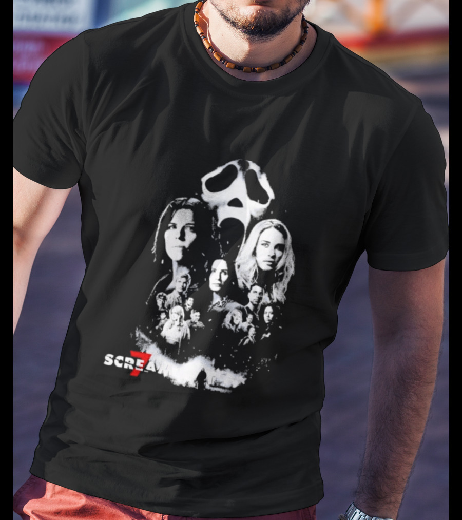 Scream 7 30th Anniversary Kill Tour 2026 Ghostface Mask Collage T-Shirt