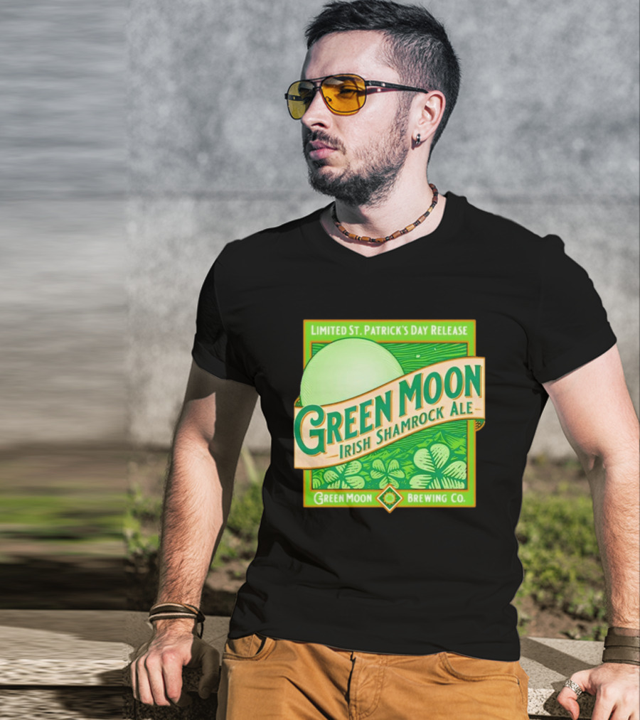 Green Moon Irish Shamrock Ale Limited St. Patrick's Day Release Green Moon Brewing Co T-Shirt