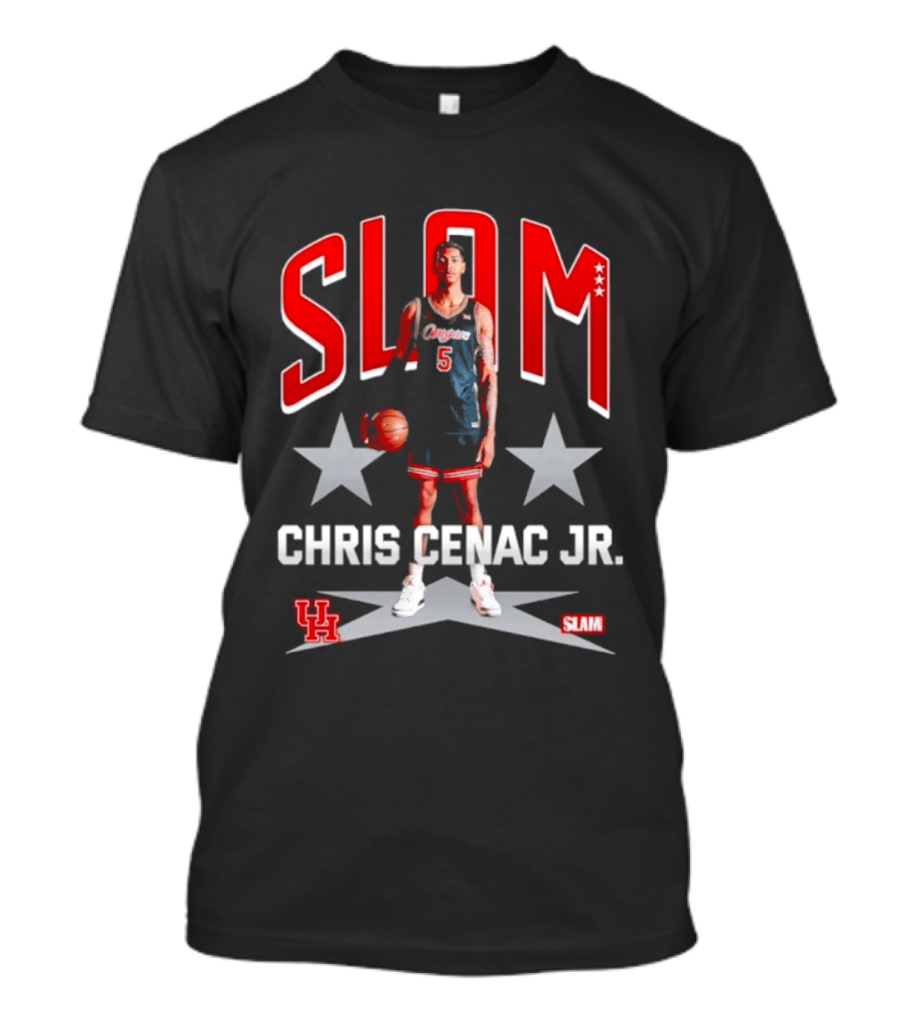 Slam Chris Cenac Jr. Houston Cougars Basketball UH T-Shirt