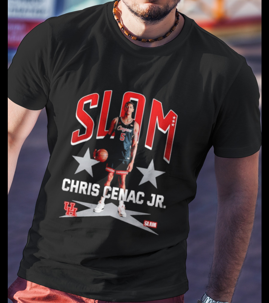 Slam Chris Cenac Jr. Houston Cougars Basketball UH T-Shirt