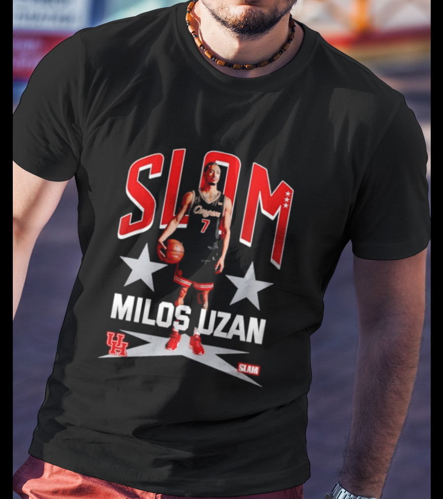Slam Milos Uzan Remix Houston Cougars Basketball UH Stars T-Shirt