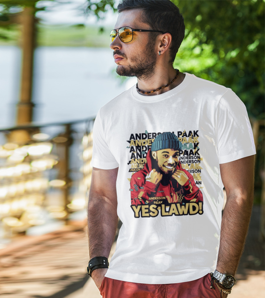Anderson Paak Yes Lawd Blue Hat Red T-Shirt